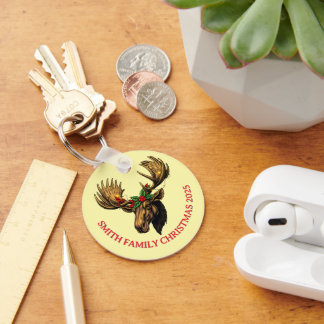 CHAVEIRO CUTE MOOSE CHRISTMAS DESIGN