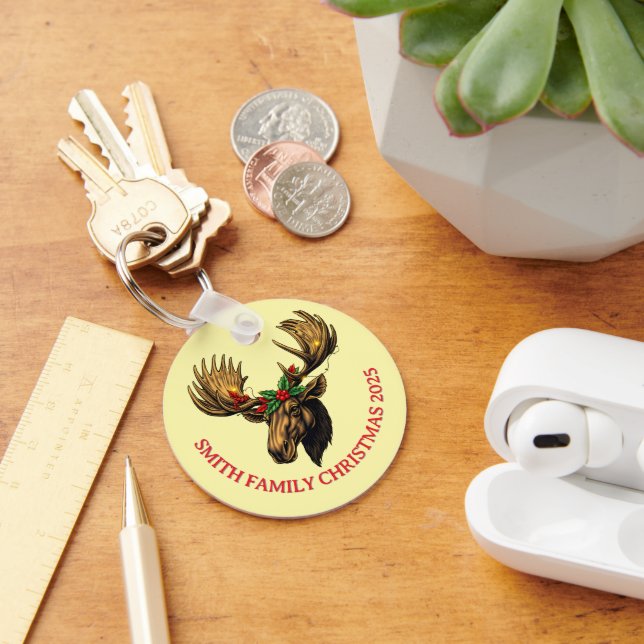 CHAVEIRO CUTE MOOSE CHRISTMAS DESIGN (Mesa)