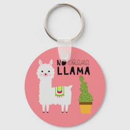 Chaveiro Cute No drama llama suculenta cactus fiesta rosa