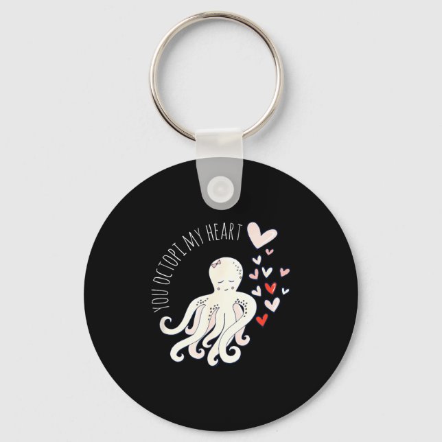 Chaveiro Cute Octopus, You Octo My Heart, Valentine  (Frente)