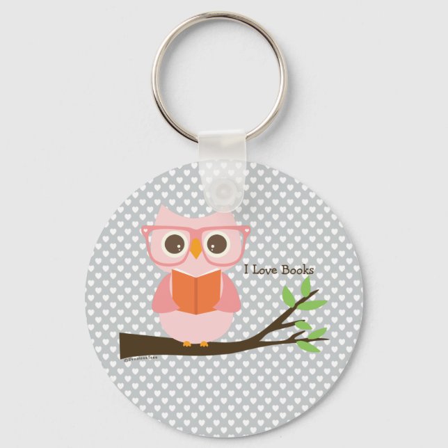Chaveiro Cute Owl Reading (Frente)