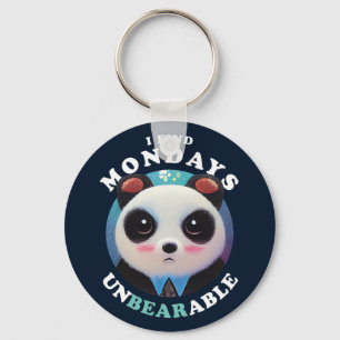Chaveiro Cute Panda Finds Mondays Unbearable Pun Quote