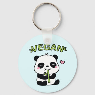 Chaveiro Cute Panda Munching Bamboo Vegan