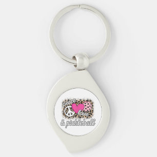 Chaveiro Cute Paz Amor Jogador de Pickleball Engraçado Pick