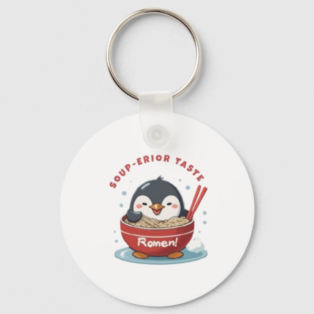 Chaveiro cute penguin soup-erior taste (Frente)