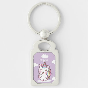 Chaveiro Cute Personalizado Kawaii Whimsical Unicorn
