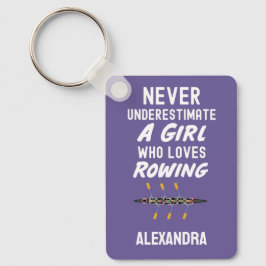Chaveiro Cute Personalizado Rowing Menina Roxa Crianças Rem