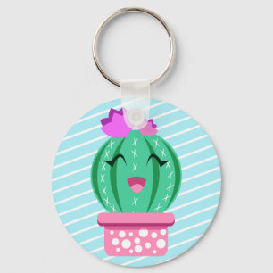 Chaveiro Cute Potted Kawaii Round Cactus