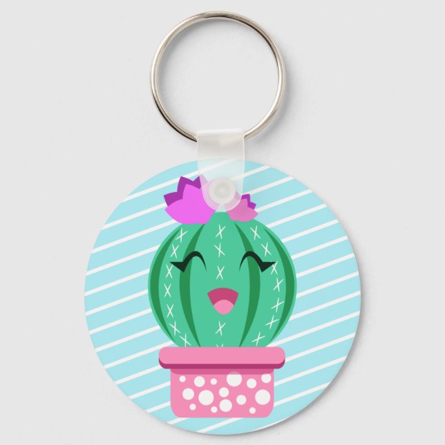 Chaveiro Cute Potted Kawaii Round Cactus (Frente)