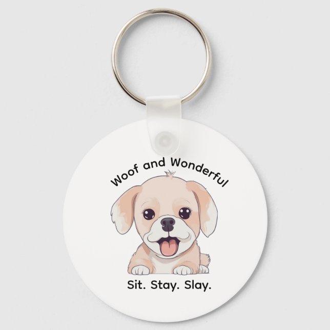 Chaveiro Cute Puppy Lovers Stylish Dog Mom Keychain (Frente)