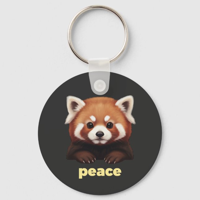 Chaveiro Cute Red Panda "Peace" Illustration for Kids & Nur (Frente)