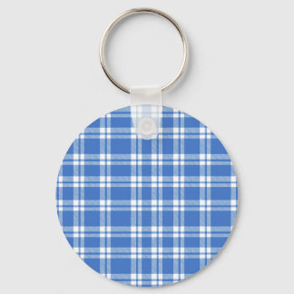 Chaveiro Cute Retro Blue Gingham Plaid Pattern
