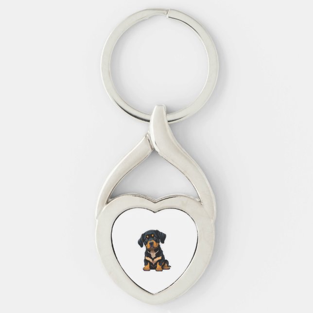 Chaveiro Cute Rottweiler - Presentes para Proprietários de  (Frente)