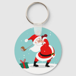 Chaveiro Cute Santa Claus mostra golfe