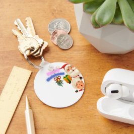 Chaveiro Cute Santa & Mrs. Claus Merry Christmas Greeting 