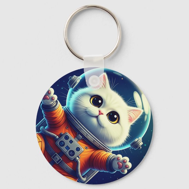 Chaveiro Cute Space Cat (Frente)