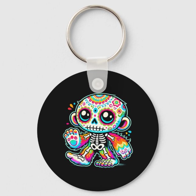 Chaveiro Cute Sugar Skull Pé Grande Dia Dos Mortos (Frente)
