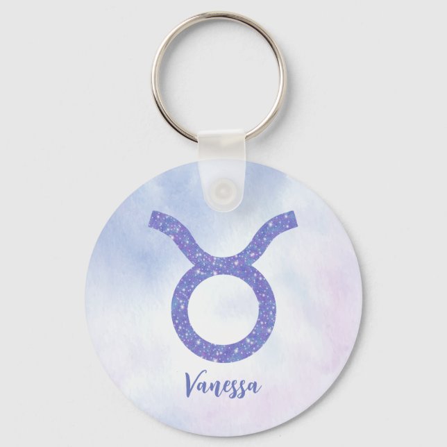 Chaveiro Cute Taurus - Sinal de Astrologia Personalizado -  (Frente)