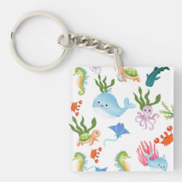 Chaveiro Cute Underwater Friends – Ocean Animals Pattern 