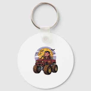 Chaveiro Cute Vampire Monster Truck Camisa de Halloween Des