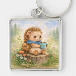 Chaveiro Cute Woodland Hedgehog With Mug