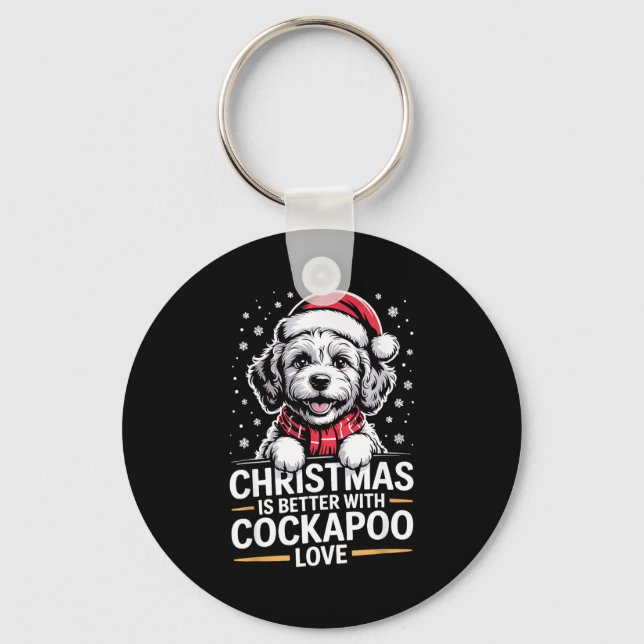 Chaveiro Cute Xmas Puppy Dog Christmas Is Better With Ao Lo (Frente)