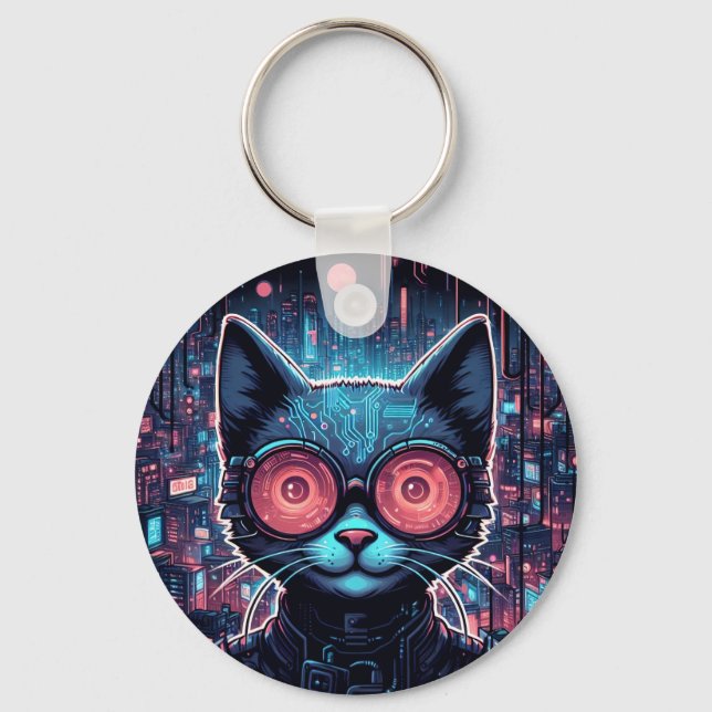 Chaveiro Cyber Cat Futuralista (Frente)