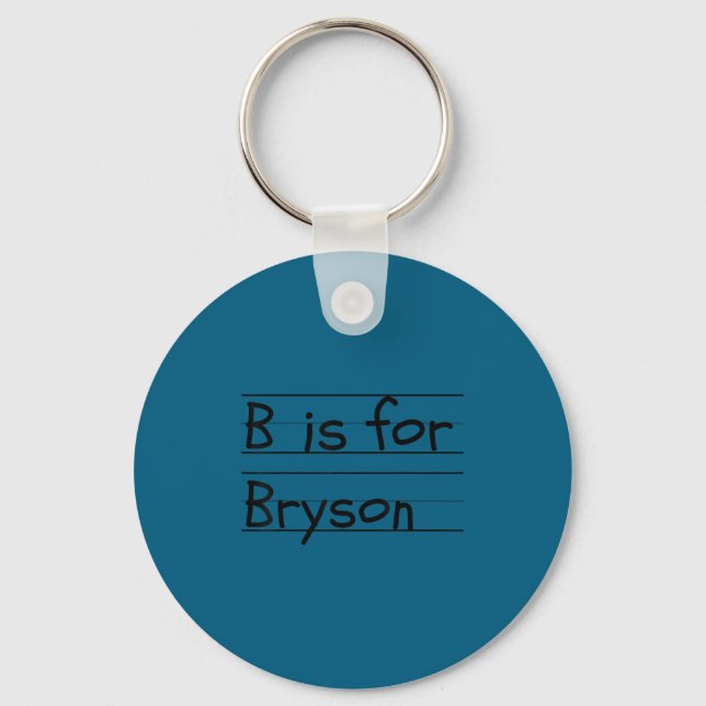 Chaveiro D B Is For Bryson Name Student Kindergarten  (Frente)