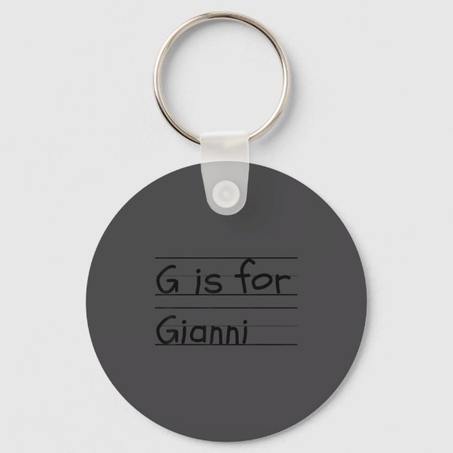 Chaveiro D G Is For Gianni Name Student Kindergarten  (Frente)