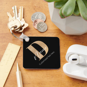 Chaveiro D & Name Iniciais Monogramados Modernos Personaliz