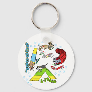 Chaveiro da agilidade do cão dos desenhos animado