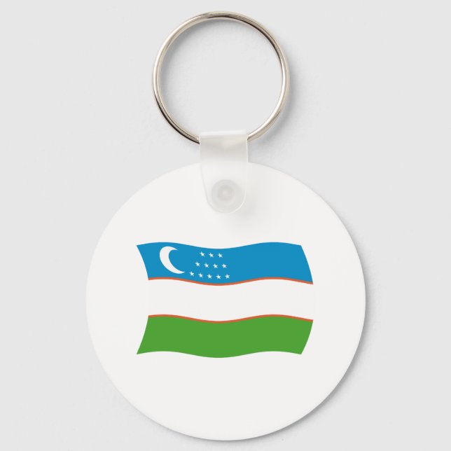 Chaveiro da Bandeira do Uzbequistão (Frente)