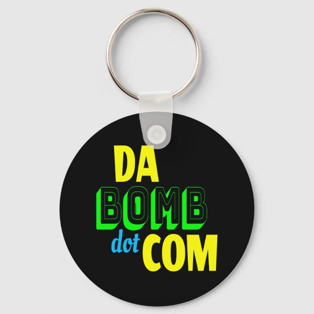 Chaveiro Da Bomb ponto com Novelty Funny Retro 90s (Frente)