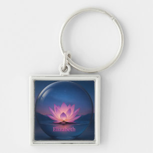 Chaveiro da Esfera de Vidro do Lotus Brilhante - N