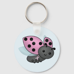 Chaveiro da Faixa de Sensibilização Rosa Ladybug