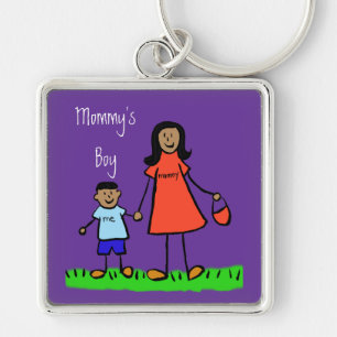 Chaveiro da Família Personalizada Mãe e Filho do
