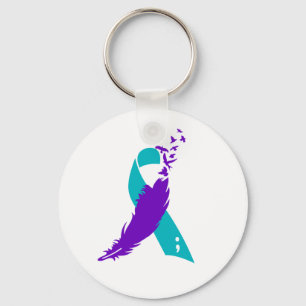 Chaveiro da fita da consciência do suicídio do