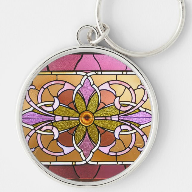 Chaveiro da flor do vitral (Frente)