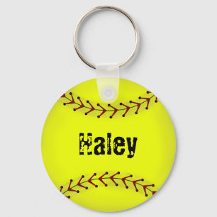 Chaveiro da forma do softball de Fastpitch