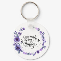 Chaveiro da Foto Personalizada "You Make Me Happy"