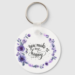 Chaveiro da Foto Personalizada "You Make Me Happy"