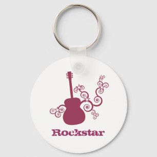 Chaveiro da guitarra de Rockstar, fúcsia