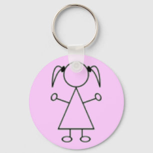 Chaveiro da menina da vara - rosa