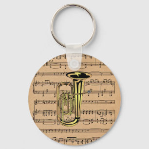 Chaveiro ~ da tuba com fundo da partitura