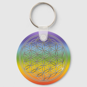 Chaveiro Da vida/  flor a Flower Of Life silver chakren