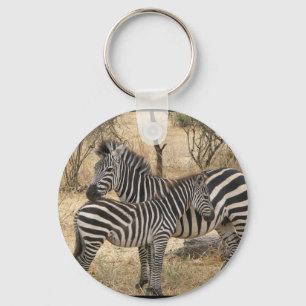 Chaveiro da zebra da mãe e do bebê