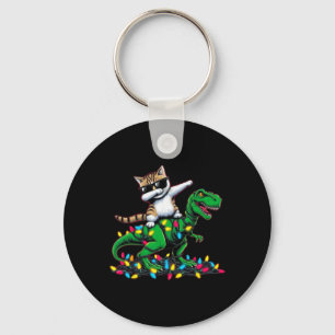 Chaveiro Dabbing Aegean Cat Em Luzes Xmas Dinossauro T Rex