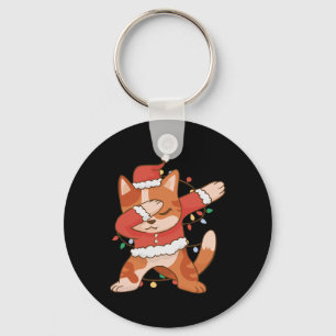 Chaveiro Dabbing Cat Santa Hat - Feliz Natal