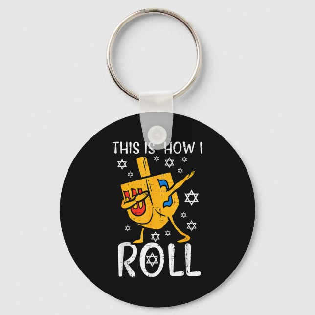 Chaveiro Dabbing Dreidel Ugly Hanukkah Funny Chanukah Men W (Frente)