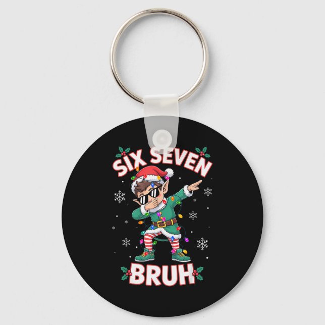 Chaveiro Dabbing Elf Six Seven Bruh Natal 67 Meme Xmas  (Frente)